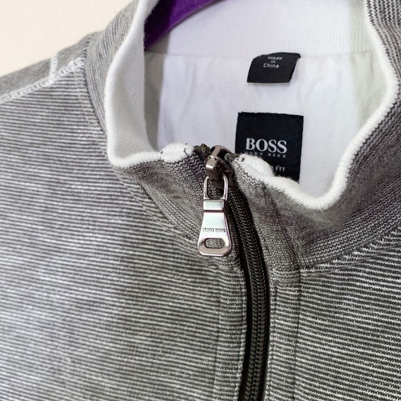 Boss Hugo Boss Cannobio 21 Sweater Men's XL Mock Neck Zip Pockets Gray - Picture 5 of 7